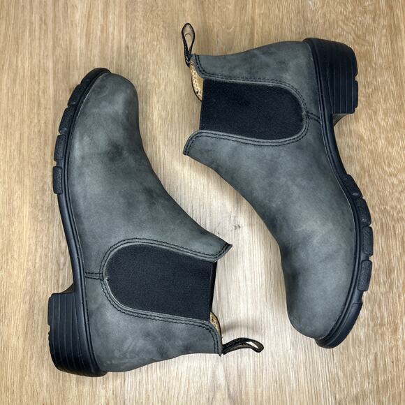 Blundstone Womens US 6.5 Boot UK 3.5 BL 1971 Ankle Chelsea Low Heel Rustic Black - Picture 6 of 8